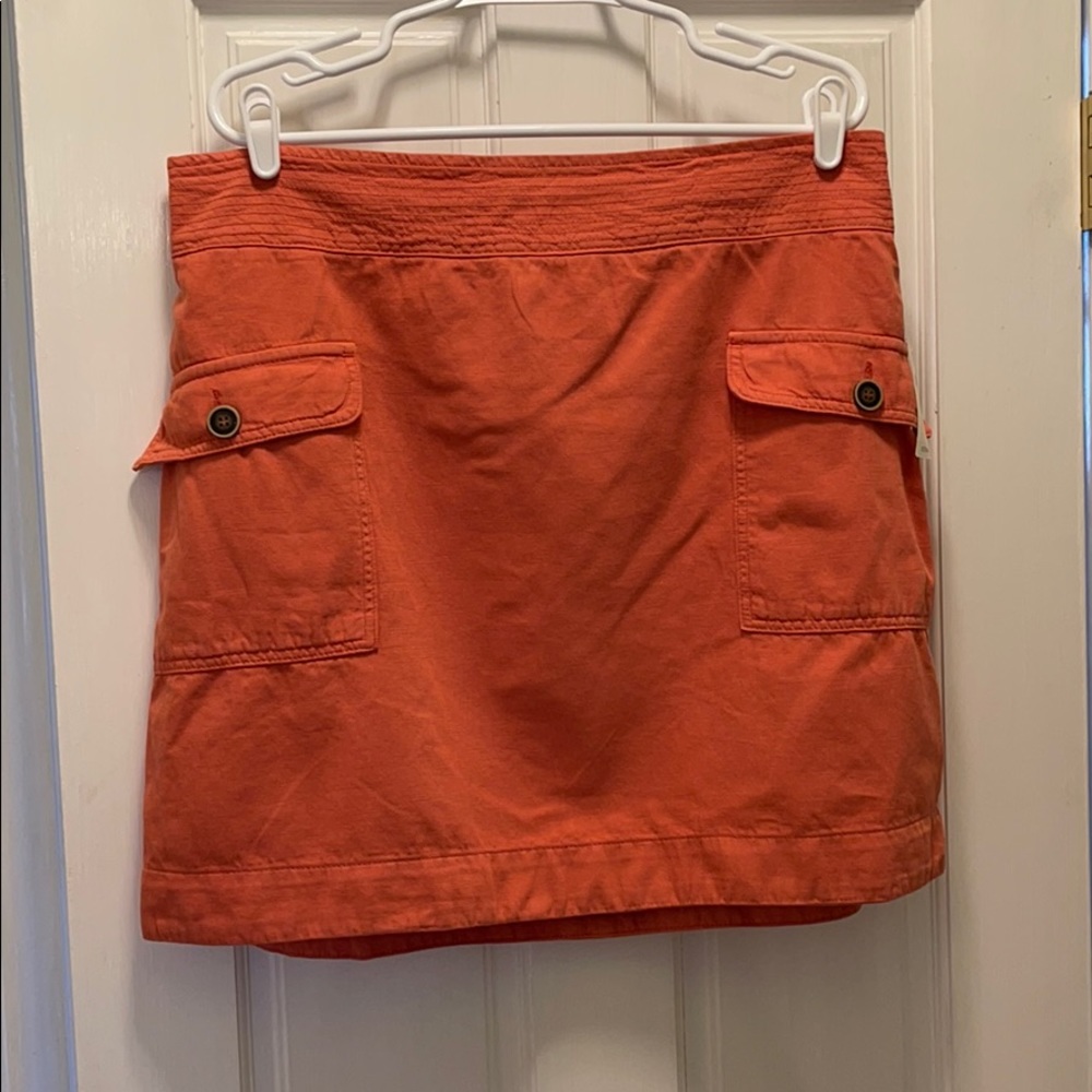 NWT Anthropologie size 16 coral cotton/linen mini skirt, fully lined